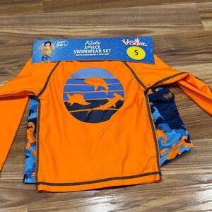 Skin Kids Orange and Blue Rashguard Set 3 piece UV SKINZ